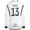 Officiële Voetbalshirt Duitsland Muller 13 Thuis WK 2022 Lange Mouw - Heren